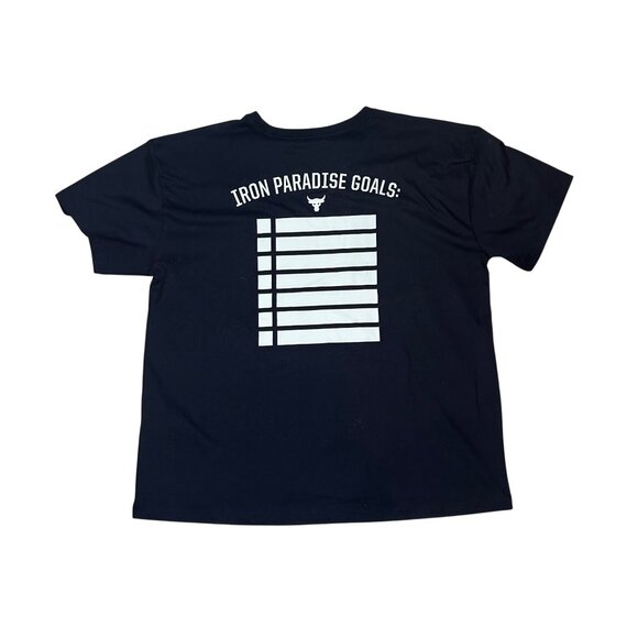 Project Rock Womens Black Top LG Loose Fit Blood Sweat Respect Under Armour 1874 - Picture 2 of 6